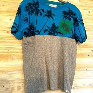 Mens medium shirt palm tree blue